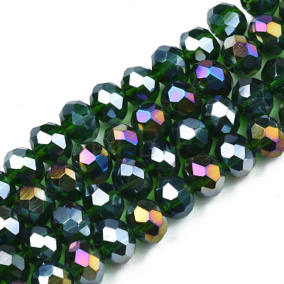 Electroplate Glass Beads Strands EGLA-A034-T6mm-B28-1