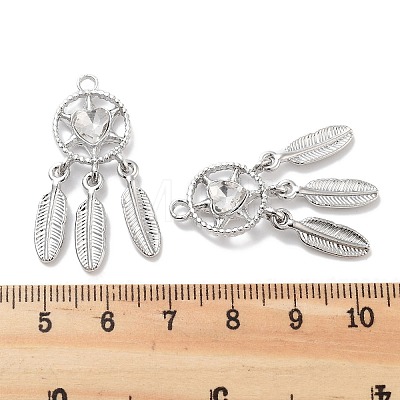 Rack Plating Alloy Rhinestone Pendants PALLOY-F311-19P-01-1