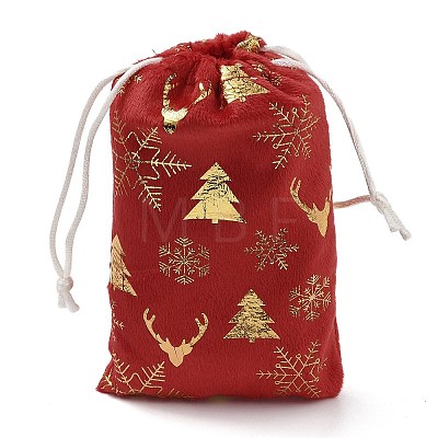 Gold Stamping Christmas Velvet Storage Bags ABAG-Q053-01A-02B-1