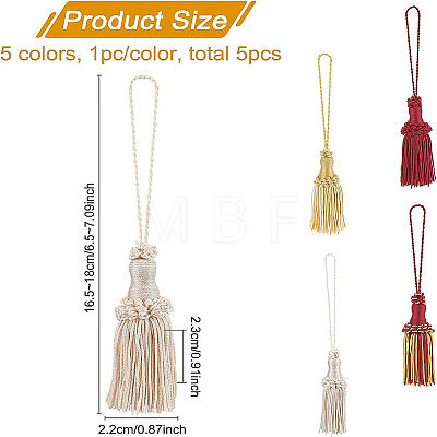 5Pcs 5 Colors Polyester Tassel Pendant Decorations DIY-BC0005-62-1