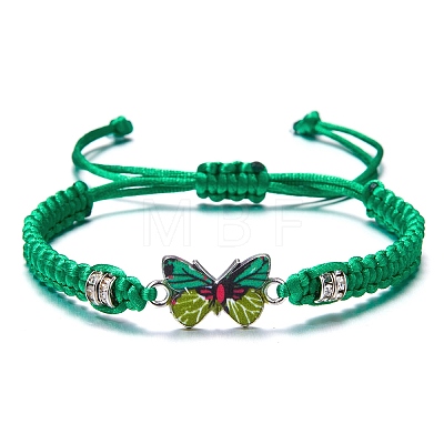 Butterfly Alloy Enamel Link Bracelet with Rhinestone PW23031999240-1