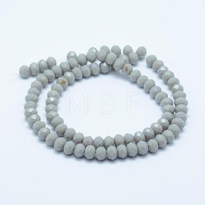 Faceted Rondelle Glass Beads Strands GLAA-I033-4mm-M-1