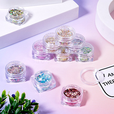 10 Boxes 10 Colors PET Shiny Nail Art Glitter MRMJ-TA0001-33-1