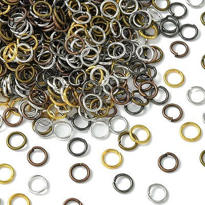 1200Pcs 6 Colors Iron Brass Open Jump Ring IFIN-YW0003-04-1
