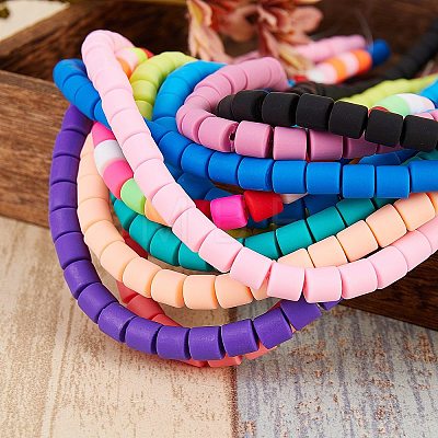 11 Strands 11 Colors Handmade Polymer Clay Bead Strands CLAY-SZ0001-40-1