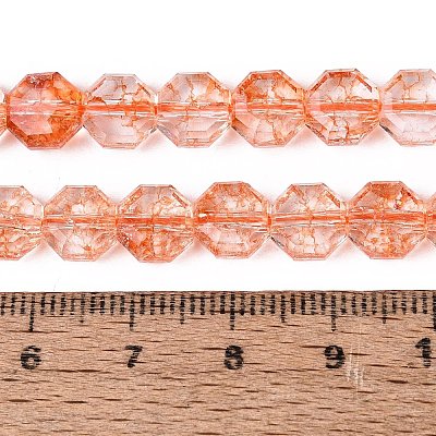 Transparent Crackle Glass Beads Strands GLAA-Q108-03A-03-1