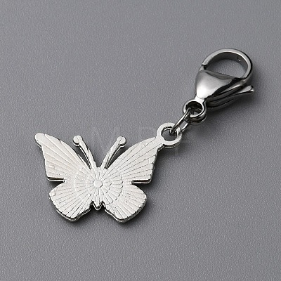 Butterfly Alloy Enamel Pendant Decoration HJEW-WH0042-73A-1