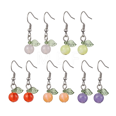 5Pairs 5 Colors Acrylic Dangle Earrings EJEW-JE05750-1