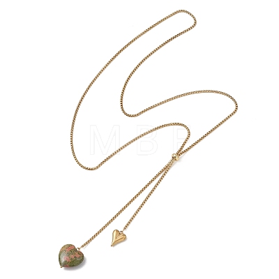 304 Stainless Steel Box Chain Lariat Necklaces NJEW-JN05890-1