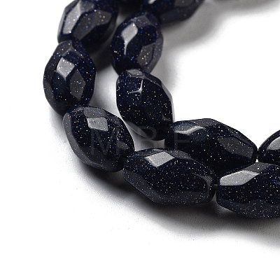 Synthetic Blue Goldstone Beads Strands G-P520-C25-01-1