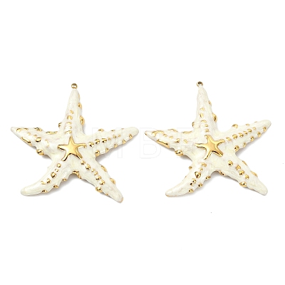 Ocean 304 Stainless Steel Enamel Big Pendants X-STAS-T076-08C-02G-1
