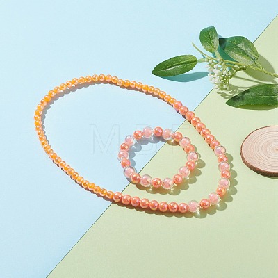 Acrylic Beaded Bracelet & Necklace Set for Kids SJEW-JS01207-03-1