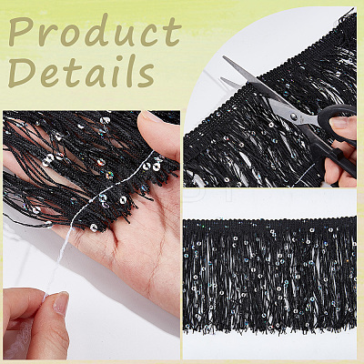 5M Polyester Tassel Lace Ribbon OCOR-GF0006-48A-1