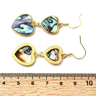 Brass Natural Abalone Shell Dangle Earrings EJEW-F388-01B-G-1