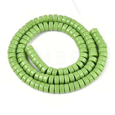 Opaque Solid Color Glass Beads Strands GLAA-N026-3x6mm-07-1