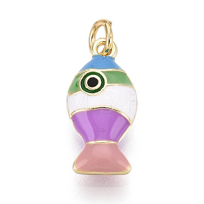 Brass and Enamel Pendants KK-T079-02B-G-1