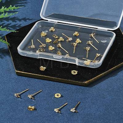 16Pcs Brass Stud Earring Findings KK-FS0001-57-1