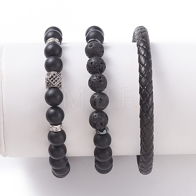 Unisex Stretch Bracelets Sets BJEW-JB04843-1