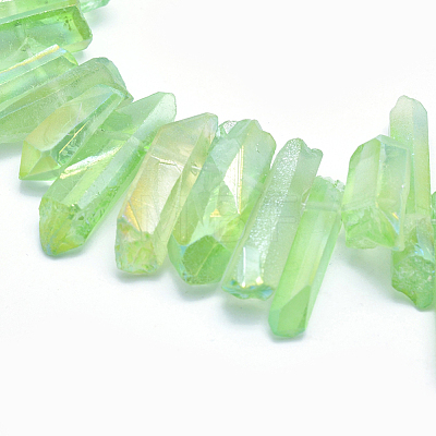 Electroplated Natural Quartz Crystal Beads Strands G-P368-05D-1