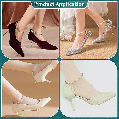 2Bags 2 Colors Rhinestone Anti-Loose High Heel Shoelaces DIY-PH0038-58-1
