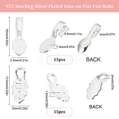 30Pcs 2 Styles Alloy Pinch Bails FIND-BBC0005-19-1