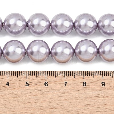 Electroplated Shell Pearl Graduated Beads Strands BSHE-C011-04-03-1