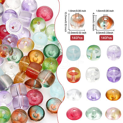 280pcs 14 Style Transparent Glass Beads GLAA-CA0001-49-1