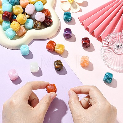 100Pcs Opaque Acrylic Beads OACR-CJ0002-82-1