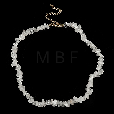 Natural Quartz Crystal Chips Beaded Necklace NJEW-FZ00004-01-1