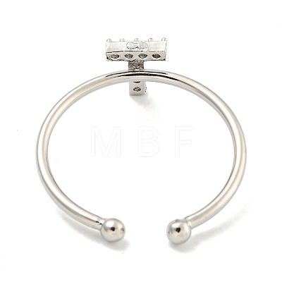 Rack Plating Brass Open Cuff Rings for Women RJEW-F162-02P-T-1