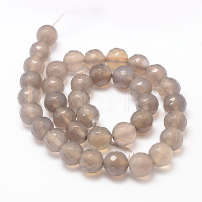 Natural Grey Agate Bead Strands G-K155-D-8mm-F01-1