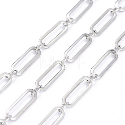 304 Stainless Steel Paperclip Chains CHS-F011-09A-P-1