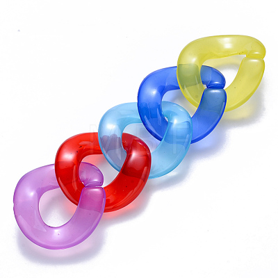 Imitation Jelly Acrylic Linking Rings OACR-S036-004B-E-1