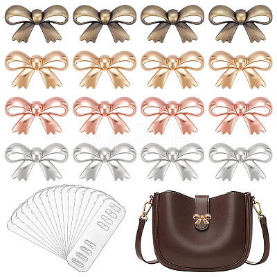 16 Sets 4 Colors Alloy Bowknot Bag Decorative Buckles DIY-UN0008-49-1
