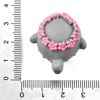 Sea Animals Opaque Resin Pufferfish with Flower Crown Figurine RE-CBA1AA1-03G-1