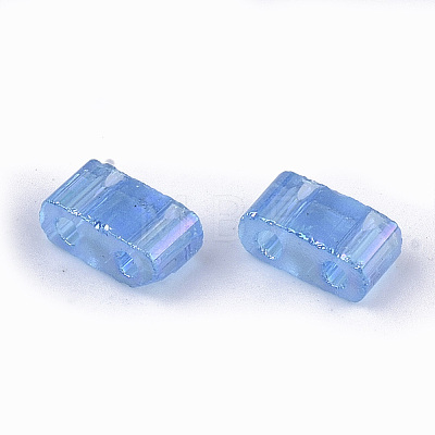 2-Hole Transparent Glass Seed Beads LS-SEED-T004-04B-01-1