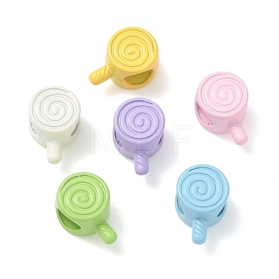 Spray Painted Alloy European Beads AL-CBA5B8E-05-1