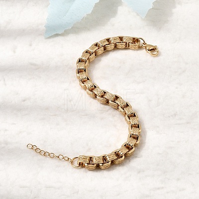 304 Stainless Steel Box Chains Bracelets for Women BJEW-P399-02G-1
