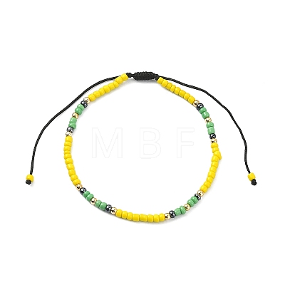 Glass Seed Braided Bead Bracelet for Women BJEW-JB09628-1