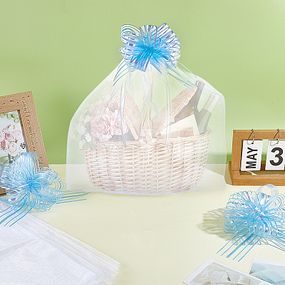 6Pcs Rectangle Organza Packing Drawstring Bags ABAG-PH0001-81B-1