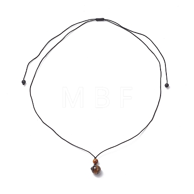 Natural Mixed Gemstone Round Pendant Necklace NJEW-JN04295-1