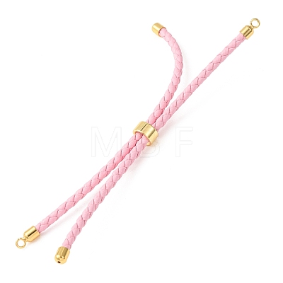 Adjustable Round Braided Microfiber Leather Cord Bracelet Making KK-CBAC260-01G-34-1