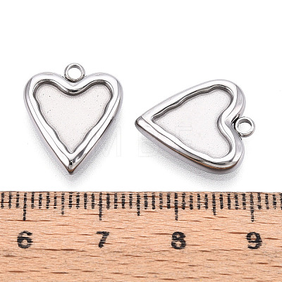 304 Stainless Steel Pendant Cabochon Settings For Enamel STAS-Q525-15P-1