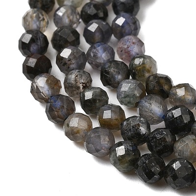 Natural Iolite Beads Strands G-G343-B01-3mm-1