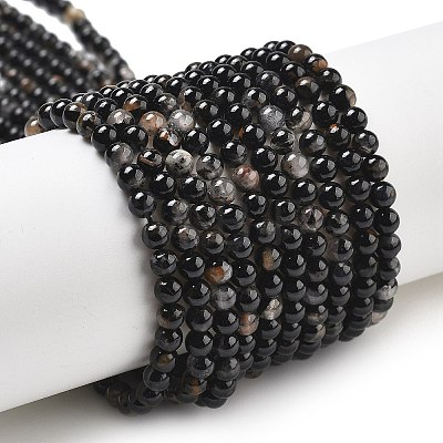 Natural Black Tourmaline Beads Strands LS-G-Q031-A01-4mm-1