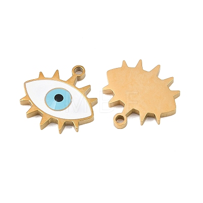 304 Stainless Steel Enamel Pendants STAS-Z190-09G-06-1
