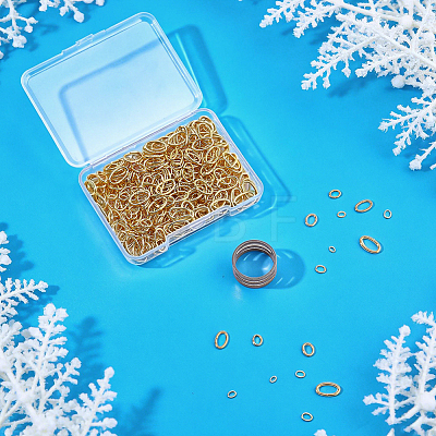 800Pcs 8 Styles 304 Stainless Steel Jump Rings STAS-WR0001-49-1
