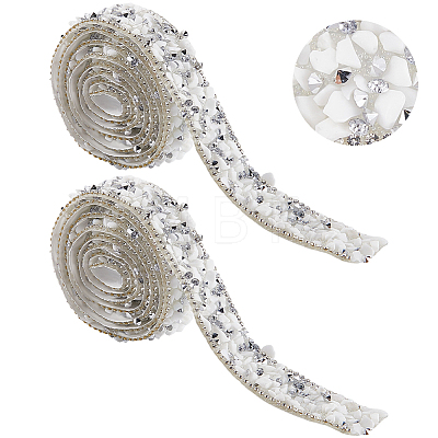 Resin Rhinestone Crystals Beaded Trim LS-DIY-WH20050-05C-1