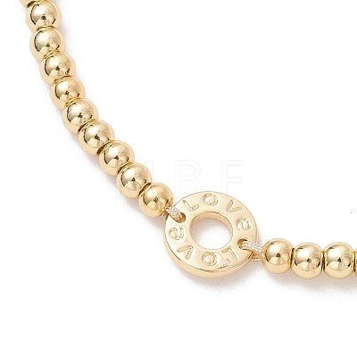 Brass Round Beads Braided Bead Bracelets BJEW-JB12888-01-1