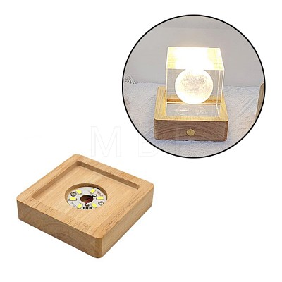 Square Solid Wood Base for Crystal Stones JX333A-1